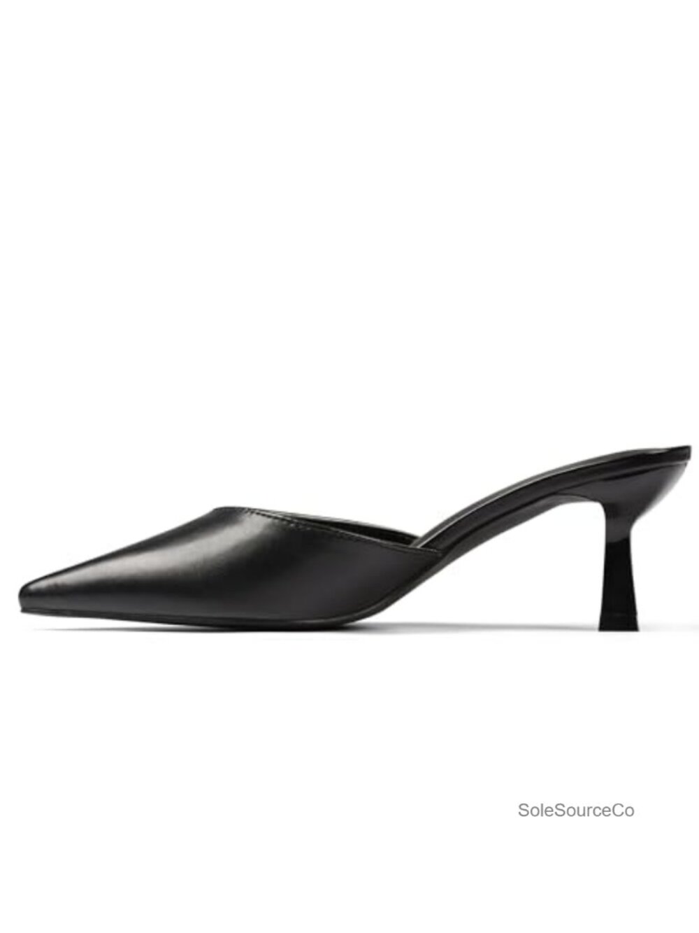 Women's Closed Pointed Toe Kitten Heel Mules Slip On Stiletto Pumps Party
